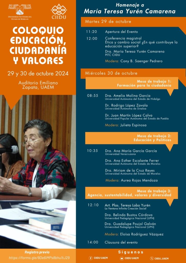 Coloquio Educación, Ciudadanía y Valores - 29 y 30 de octubre 2024