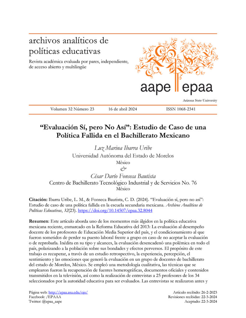“Evaluación Sí, pero No Así”: Estudio de Caso de una Política Fallida en el Bachillerato Mexicano